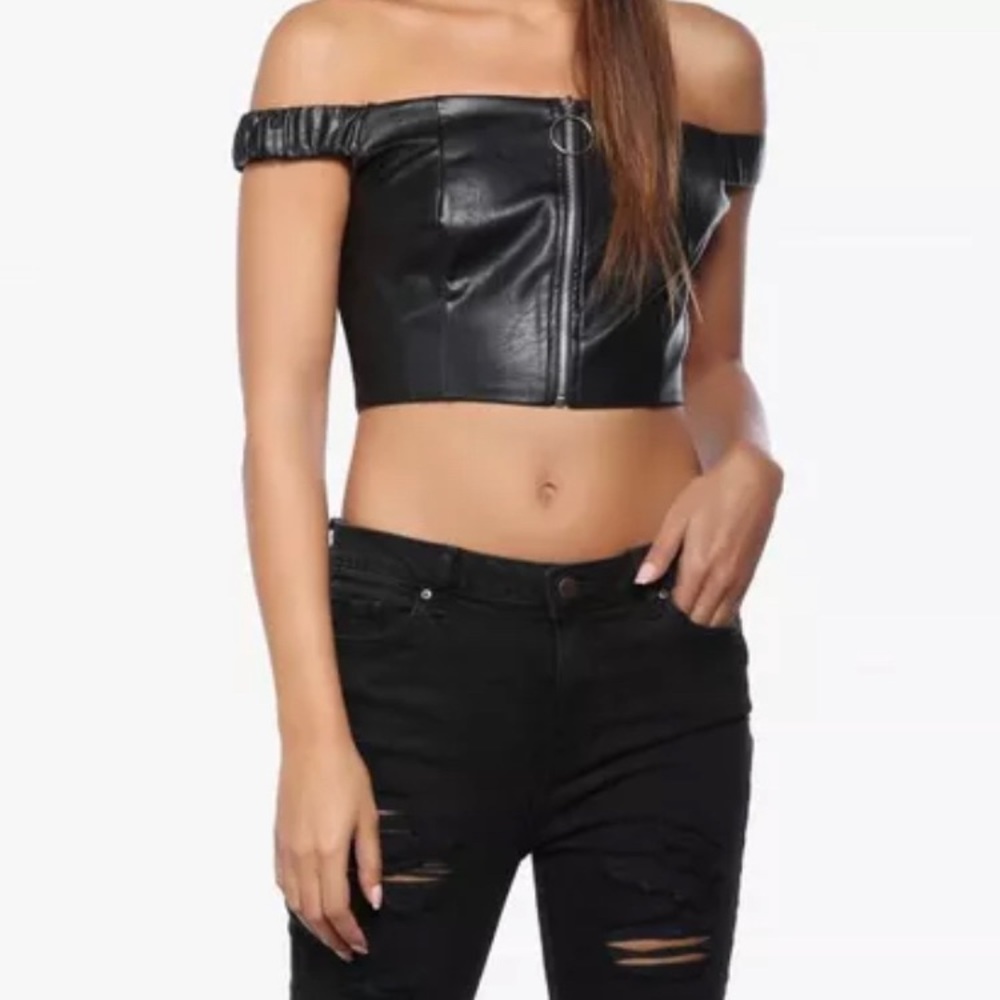 Faux Leather Crop Top